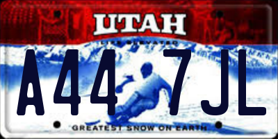 UT license plate A447JL