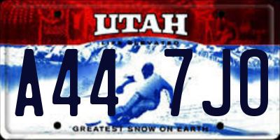 UT license plate A447JO