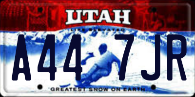 UT license plate A447JR