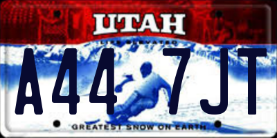 UT license plate A447JT