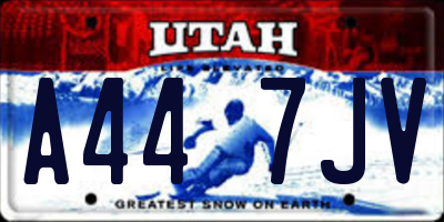 UT license plate A447JV