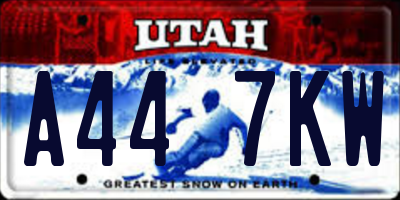 UT license plate A447KW