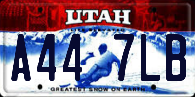 UT license plate A447LB