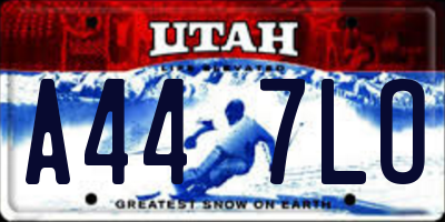 UT license plate A447LO