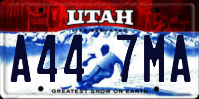 UT license plate A447MA