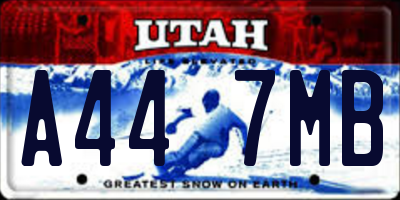UT license plate A447MB