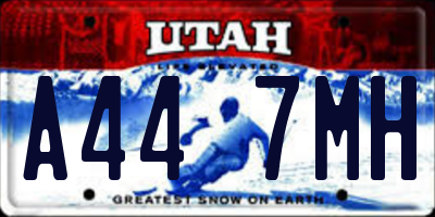 UT license plate A447MH
