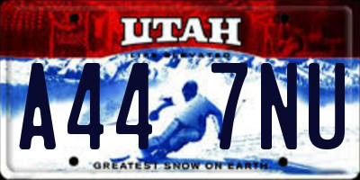 UT license plate A447NU