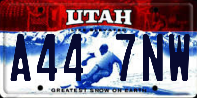 UT license plate A447NW