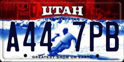 UT license plate A447PB