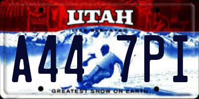 UT license plate A447PI