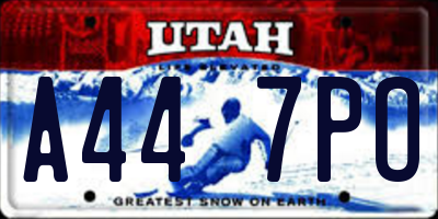 UT license plate A447PO