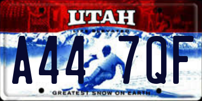 UT license plate A447QF