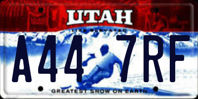 UT license plate A447RF