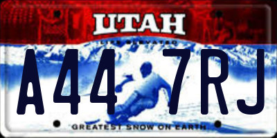 UT license plate A447RJ