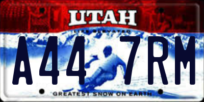 UT license plate A447RM