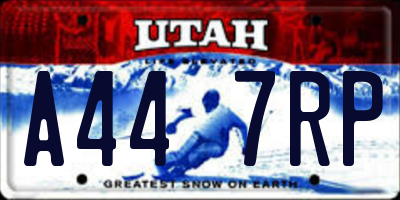UT license plate A447RP