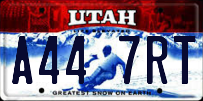 UT license plate A447RT
