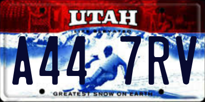UT license plate A447RV