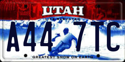 UT license plate A447TC
