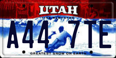 UT license plate A447TE