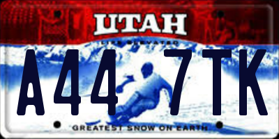 UT license plate A447TK