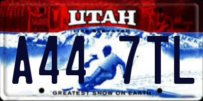 UT license plate A447TL