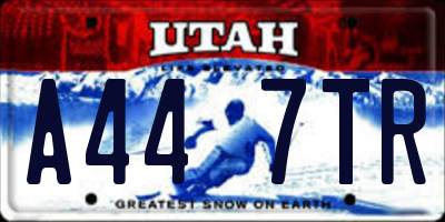 UT license plate A447TR