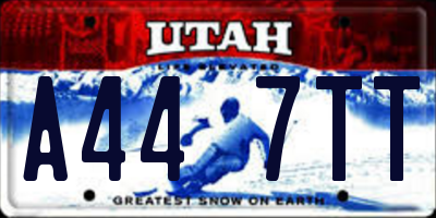 UT license plate A447TT