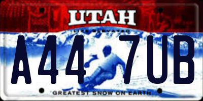 UT license plate A447UB