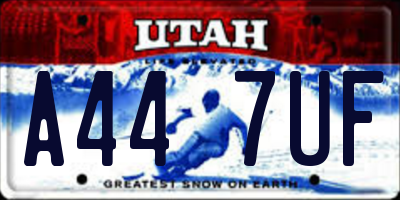 UT license plate A447UF