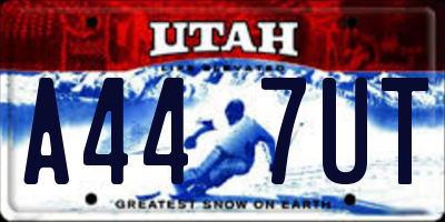 UT license plate A447UT