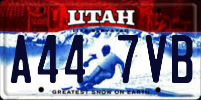 UT license plate A447VB