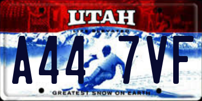 UT license plate A447VF