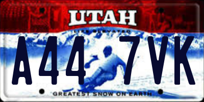 UT license plate A447VK