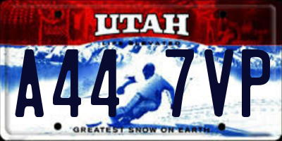 UT license plate A447VP