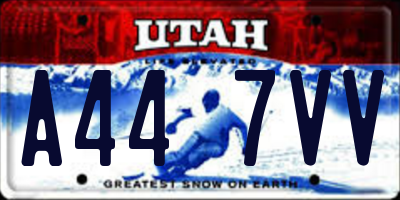 UT license plate A447VV