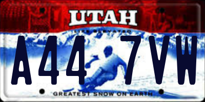 UT license plate A447VW