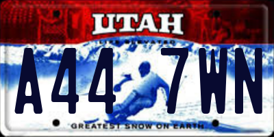 UT license plate A447WN