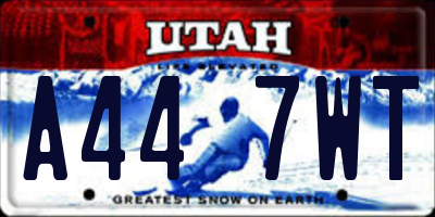 UT license plate A447WT