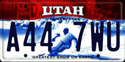 UT license plate A447WU