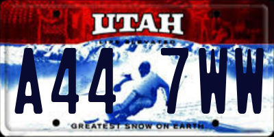 UT license plate A447WW