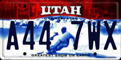 UT license plate A447WX