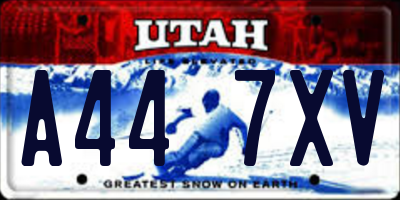 UT license plate A447XV