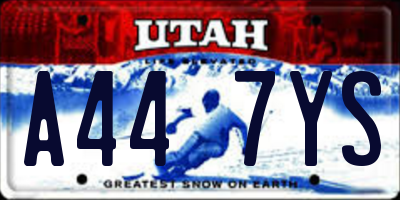 UT license plate A447YS