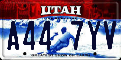UT license plate A447YV