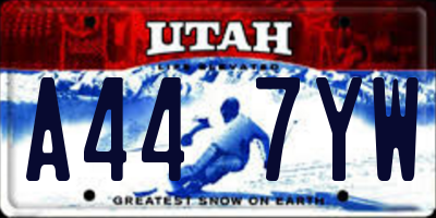 UT license plate A447YW