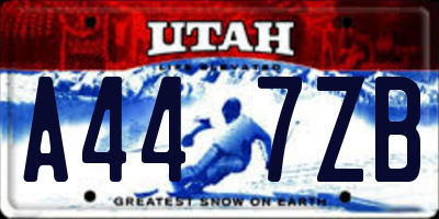 UT license plate A447ZB