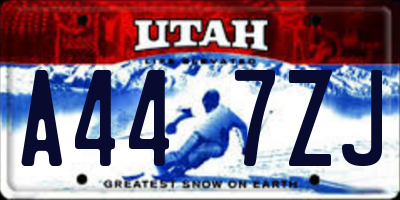 UT license plate A447ZJ