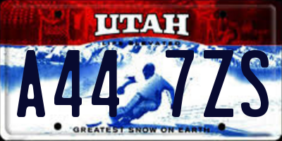 UT license plate A447ZS